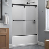 Lyndall 60 x 59-1/4 in. Frameless Mod Soft-Close Sliding Bathtub Door in Nickel with 1/4 in. (6mm) Tranquility Glass - Super Arbor