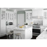 Brookfield Assembled 18x34.5x24 in. Plywood Mitered Double Wastebasket Base Kitchen Cabinet in Painted Pacific White