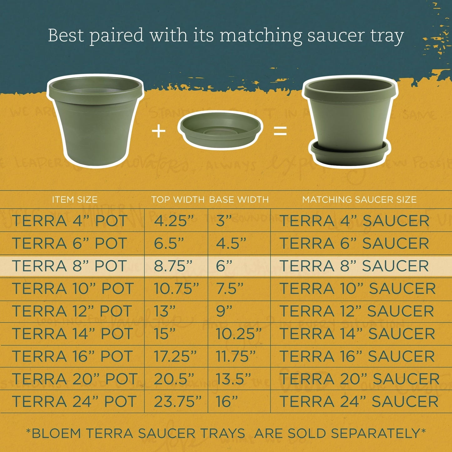 Bloem Terra Pot Planter 8" Living Green