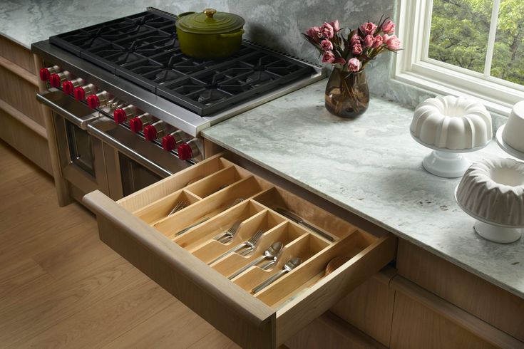Rev-A-Shelf 22-in x 18.5-in Wood Cutlery Insert Drawer Organizer