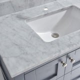 Sudbury 37 in. W x 22 in. D Single Basin Carrara Marble Vanity Top in Carrara White with White Vitreous China Basin - Super Arbor
