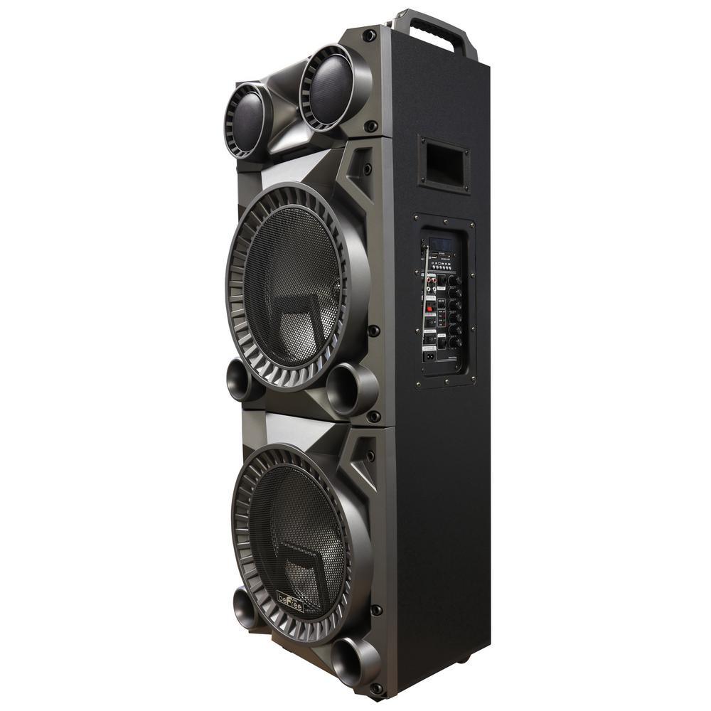 12 in. Rechargeable Double Subwoofer Portable Bluetooth Party Speaker - Super Arbor