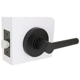 Highland Matte Black Hall and Closet Door Lever with Round Rose