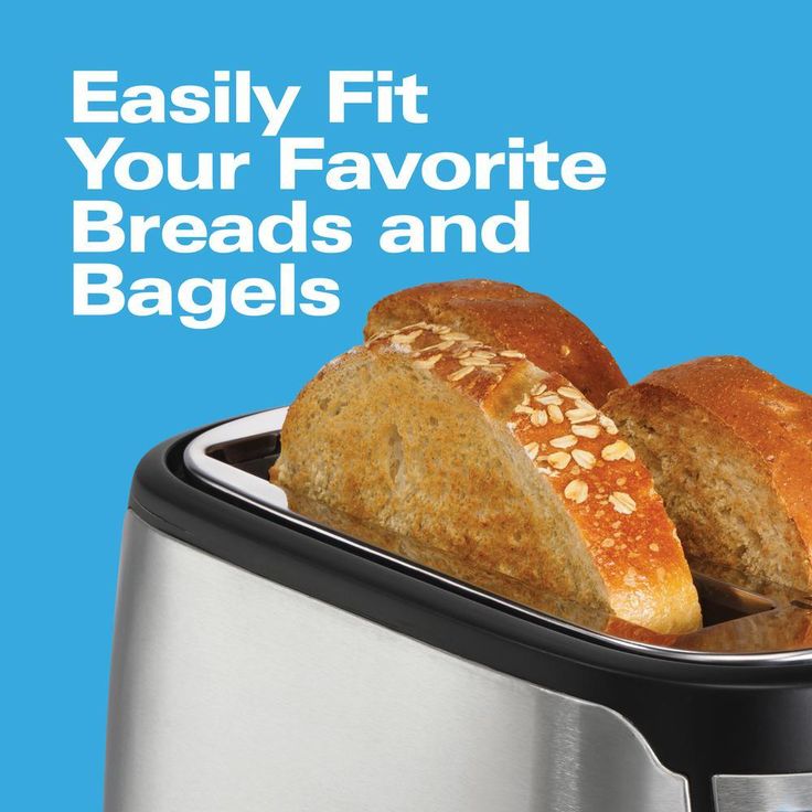 4-Slice Black Long Slot Toaster