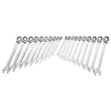 SAE/Metric Combination Ratcheting Wrench Set (20-Piece) - Super Arbor