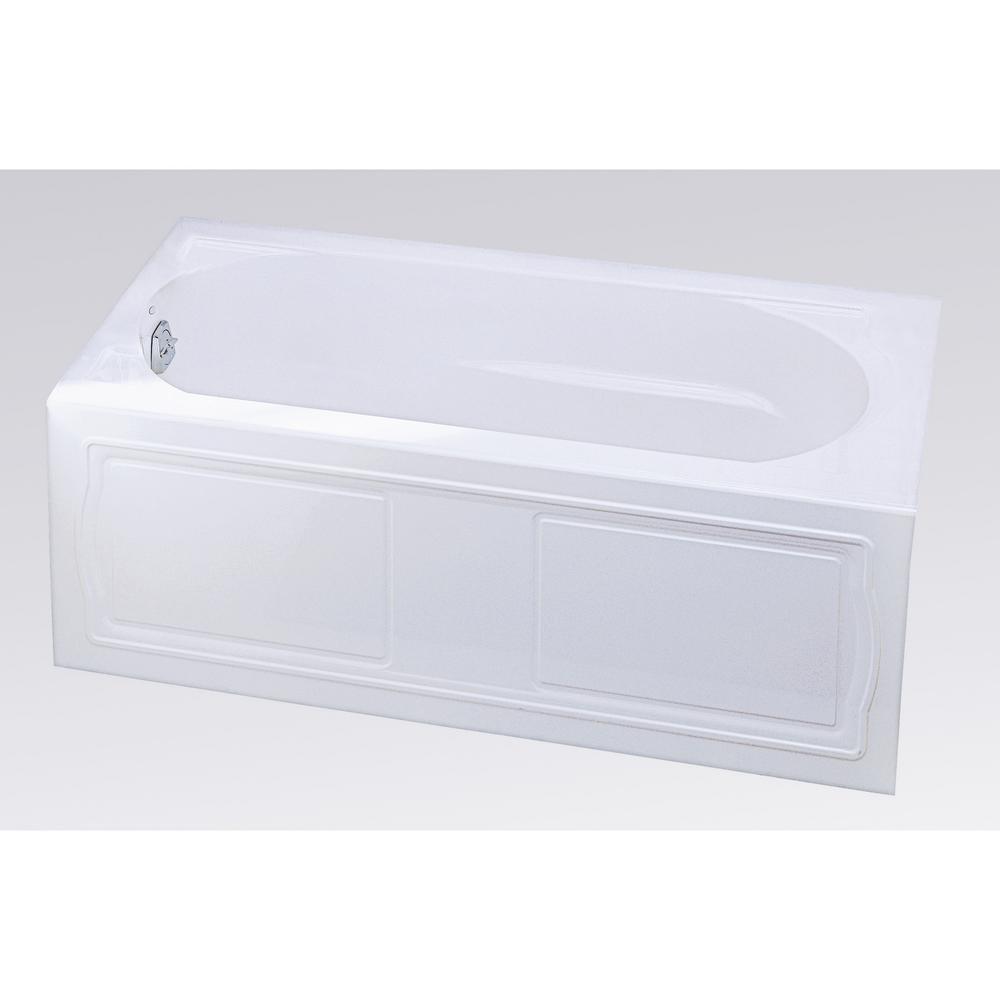 Devonshire 60 in. x 32 in. Acrylic Alcove Bathtub with Integral Apron, Integral Flange and Left-Hand Drain in White - Super Arbor