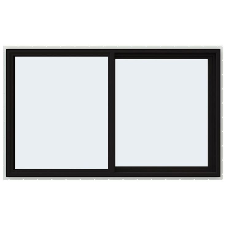 JELD-WEN FiniShield V-4500 59-1/2-in x 35-1/2-in x 3-in Jamb Right-operable Vinyl Black Sliding Window Full Screen Included