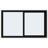 JELD-WEN FiniShield V-4500 59-1/2-in x 35-1/2-in x 3-in Jamb Right-operable Vinyl Black Sliding Window Full Screen Included