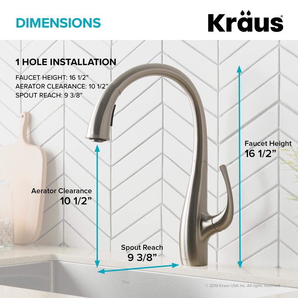 Spot Free Ansel Single-Handle Pull-Down Sprayer Kitchen Faucet in All-Brite Stainless Steel - Super Arbor