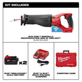 M18 FUEL ONE-KEY 18-Volt Lithium-Ion Brushless Cordless SAWZALL Reciprocating Saw Kit with Two 5.0 Ah Batteries, Case - Super Arbor