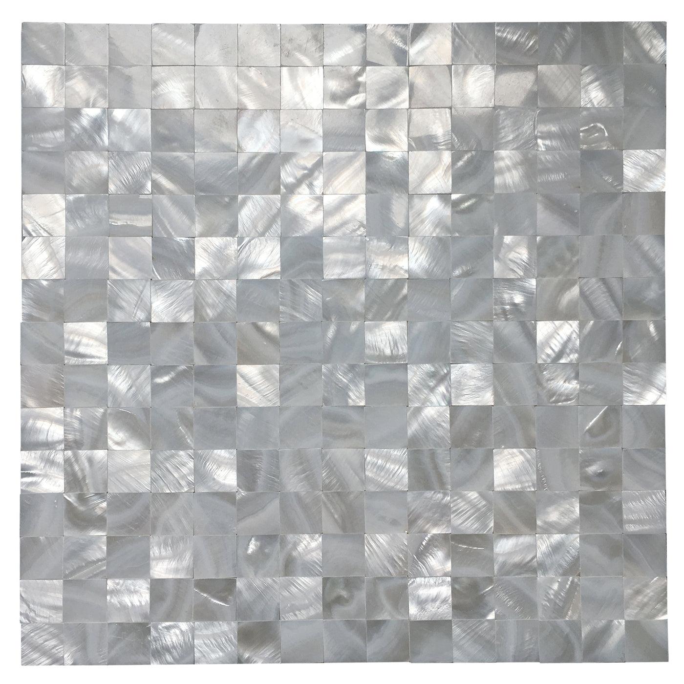 Art3d Rectangle White Seamless 12 in. x 12 in. Peel and Stick Mother of Peral Tile (1-Pack)