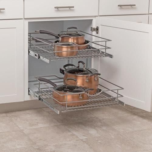 Simply Put 20.5-in W x 14.6875-in H 2-Tier Pull Out Metal Soft Close Baskets & Organizers