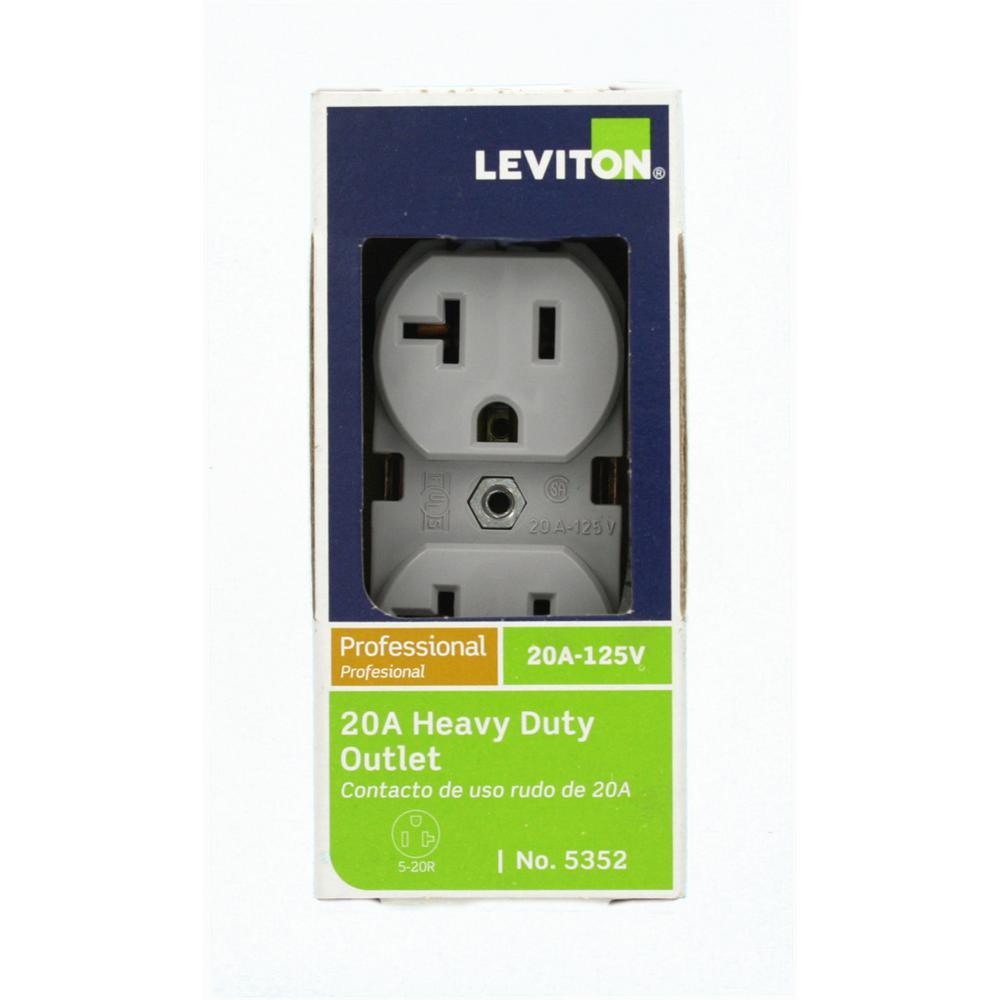 20 Amp Industrial Grade Heavy Duty Self Grounding Duplex Outlet, Gray - Super Arbor