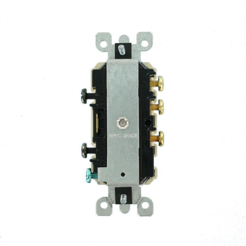 15 Amp Duplex Style Single-Pole / 3-Way AC Combination Toggle Light Switch, White - Super Arbor