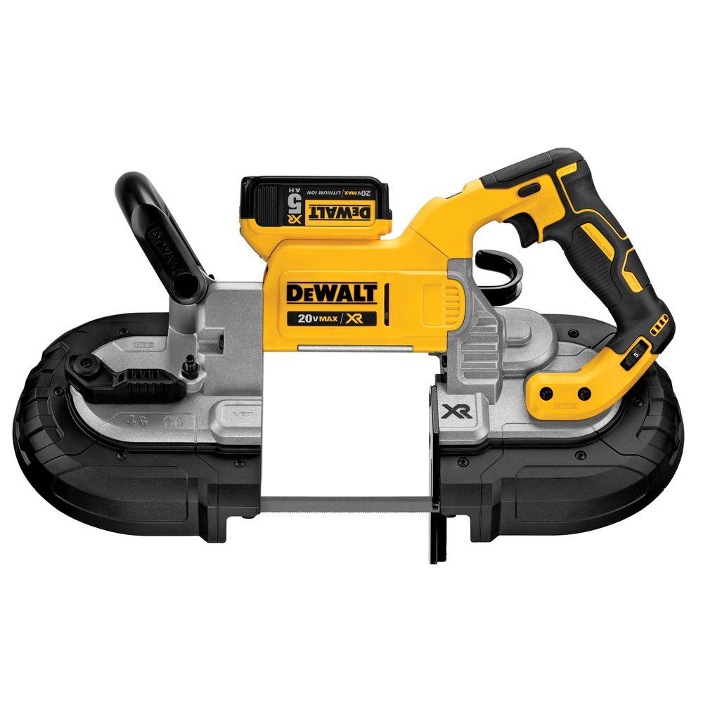 20-Volt MAX XR Lithium-Ion Cordless Brushless Deep Cut Band Saw Kit with (2) Batteries 5Ah, Charger and Case