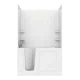 Rampart 3.9 ft. Walk-in Whirlpool and Air Bathtub with 4 in. Tile Easy Up Adhesive Wall Surround in White - Super Arbor