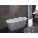 59 in. Acrylic Double Ended Flatbottom Non-Whirlpool Bathtub in Glossy White - Super Arbor