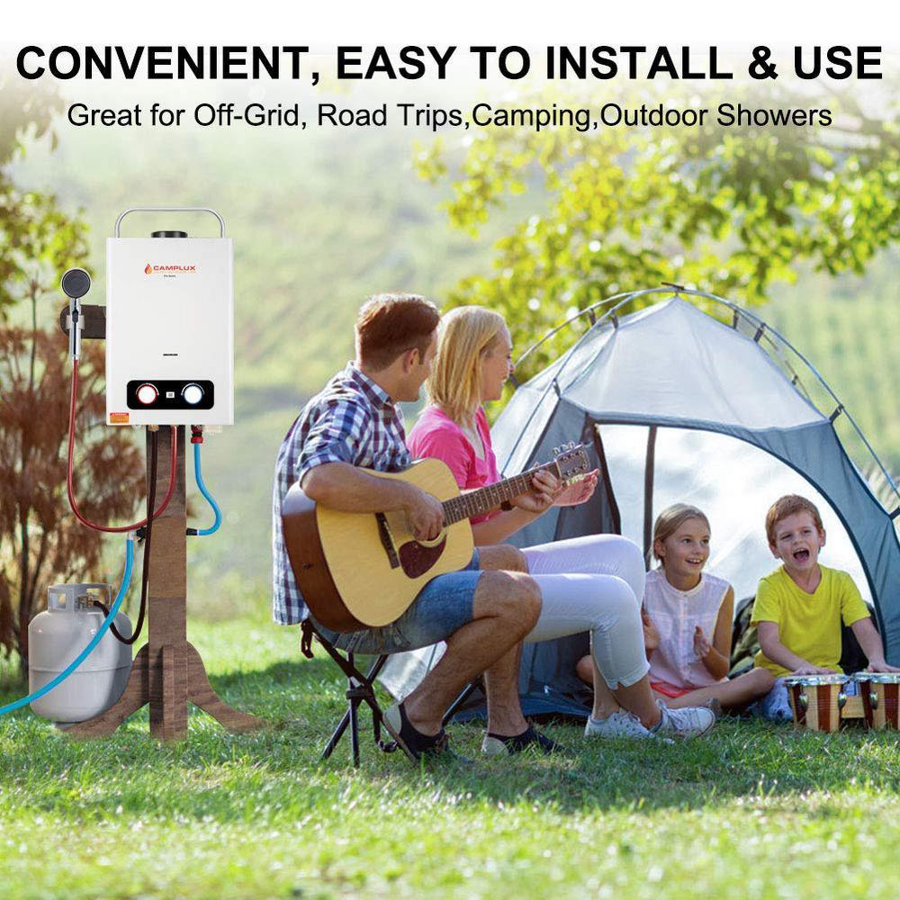 6L 1.58 GPM Outdoor Portable Propane Gas Tankless Water Heater with 1.2 GPM Water Pump - Super Arbor