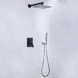 1-spray 10 in. High PressureDual Shower Head and Handheld Shower Head in Matte Black