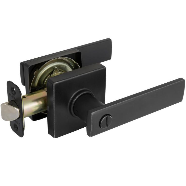 Westwood Matte Black Bed/Bath Door Lever with Square Rose