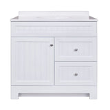 Style Selections Ellenbee 36.5-in White Single Sink Bathroom Vanity with White Cultured Marble Top