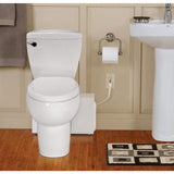 Bathroom Anywhere 2-Piece 1.28 GPF Single Flush Round Toilet with Seat Macerating Pump in White - Super Arbor
