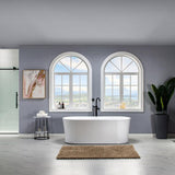 Diana 67 in. Acrylic Freestanding Double Ended Air Bath Bathtub with Drain and Overflow Included in White