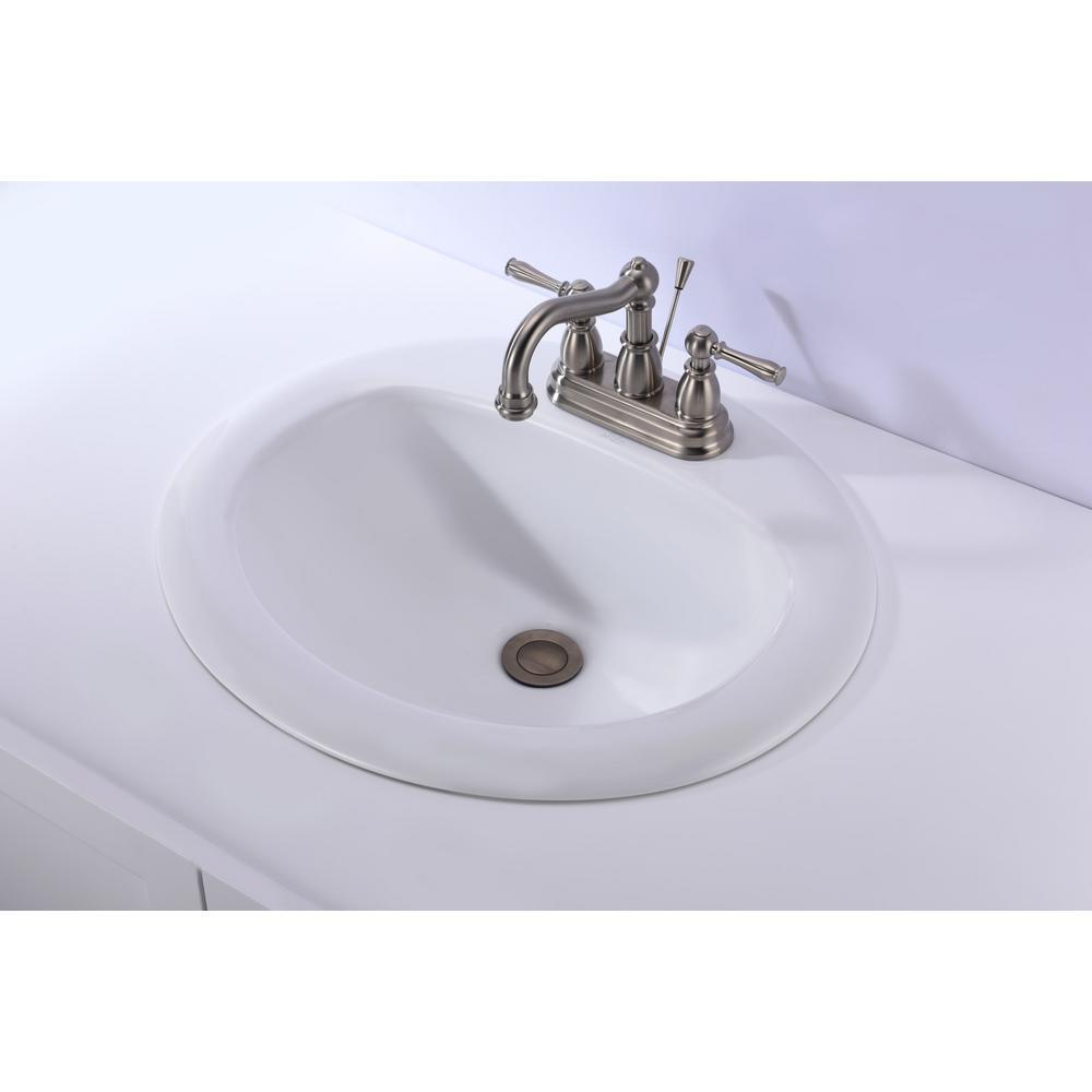 Cadenza Series 7.5 in. Ceramic Drop In Sink Basin in White - Super Arbor