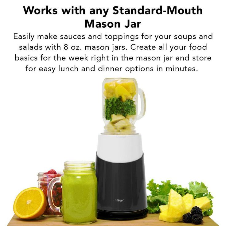 Mason Jar Ready Personal 24 oz. 1-Speed Grey Blender 2-Basic Pack