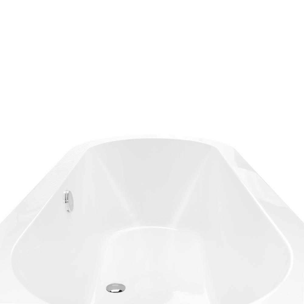 59 in. Acrylic Double Ended Flatbottom Non-Whirlpool Bathtub in Glossy White - Super Arbor