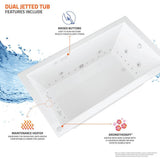 Star 6 ft. Rectangular Drop-in Whirlpool and Air Bath Tub in White - Super Arbor