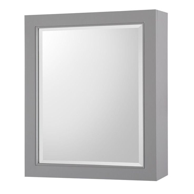 Gazette 22 in. W x 26 in. H x 6-5/8 in. D Framed Surface-Mount Bathroom Medicine Cabinet in Grey
