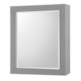 Gazette 22 in. W x 26 in. H x 6-5/8 in. D Framed Surface-Mount Bathroom Medicine Cabinet in Grey