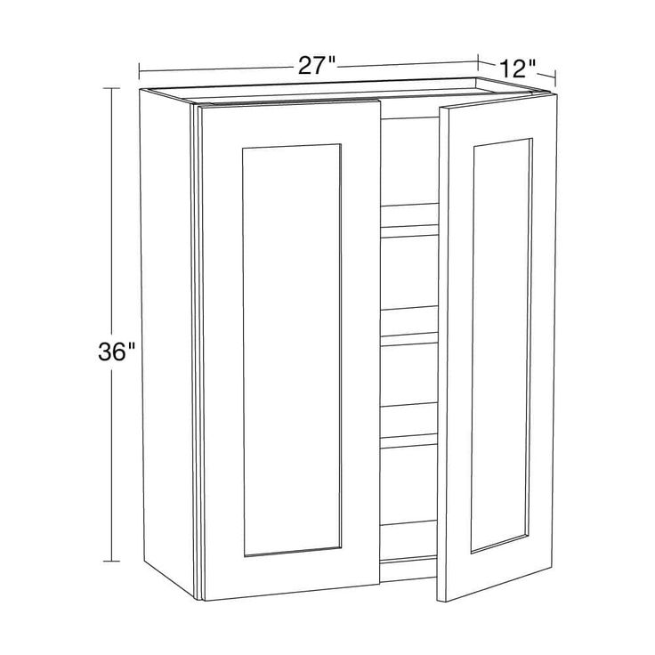 Home Decorators Collection Newport 27 in. W x 12 in. D x 36 in. H Assembled Plywood Wall Kitchen Cabinet in Pacific White with Soft Close