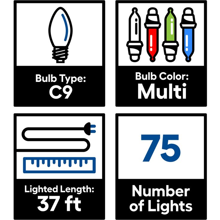 GE StayBright 75-Count 37-ft Multicolor LED Plug-In Christmas String Lights