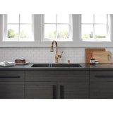 Delta Valdosta Champagne Bronze 1-Handle Deck-Mount Pull-Down Handle Kitchen Faucet (Deck Plate Included)