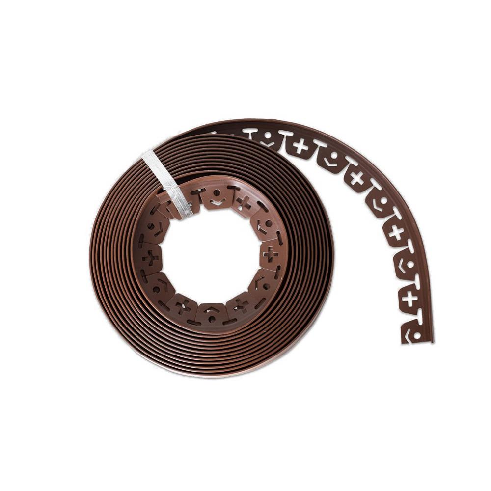 Valley View Industries 60 ft. L x 2 in. W x 1.5 in. H Light Brown Resin Innovative Edge No Dig Edging with 9 in. Poly Nails (48-Quantity) - Super Arbor
