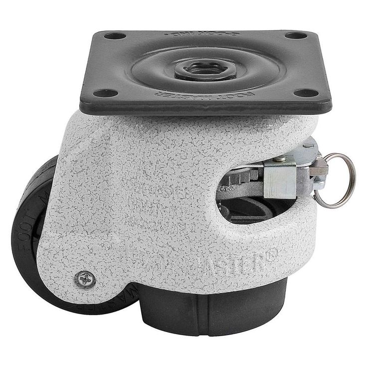 2 in. Nylon Wheel Top Plate Ratcheting Leveling Caster with Load Rating 550 lbs.