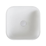 KRAUS Elavo Soft Square Ceramic Vessel Bathroom Sink in White, 18.1 x 16.1 x 5.5 in