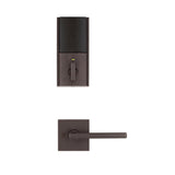 SmartCode 915 Contemporary Venetian Bronze Electronic Deadbolt with San Clemente Handle Set and Halifax Interior Lever - Super Arbor