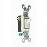 15 Amp 3-Way CO/ALR AC Quiet Toggle Switch, White - Super Arbor