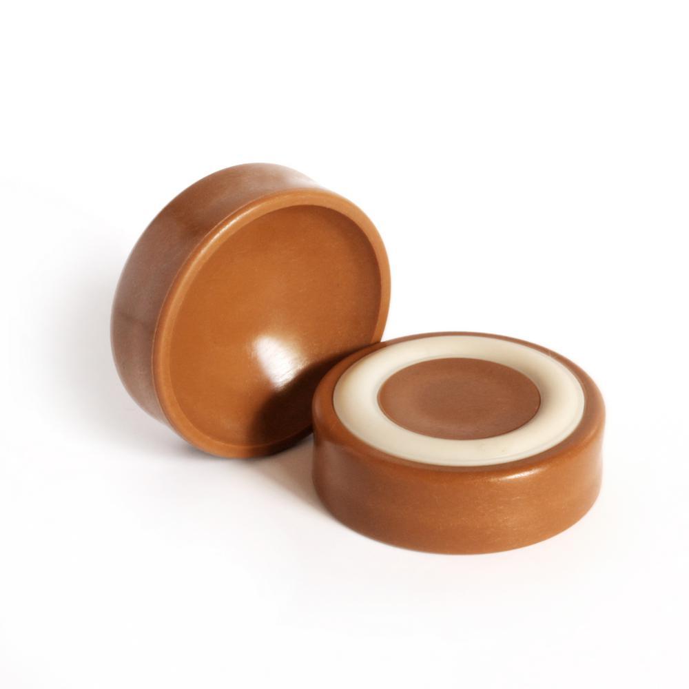 1-3/4 in. Caramel Furniture Wheel Caster Cups/Floor Protectors with Non Skid Rubber Grip (Set of 4) - Super Arbor
