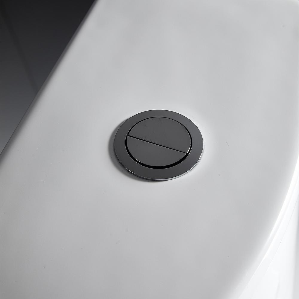 0.8 GPF/1.28 GPF Dual Flush Round Shape Ceramic Elongated Toilet Including Toilet Round Only Seat in White