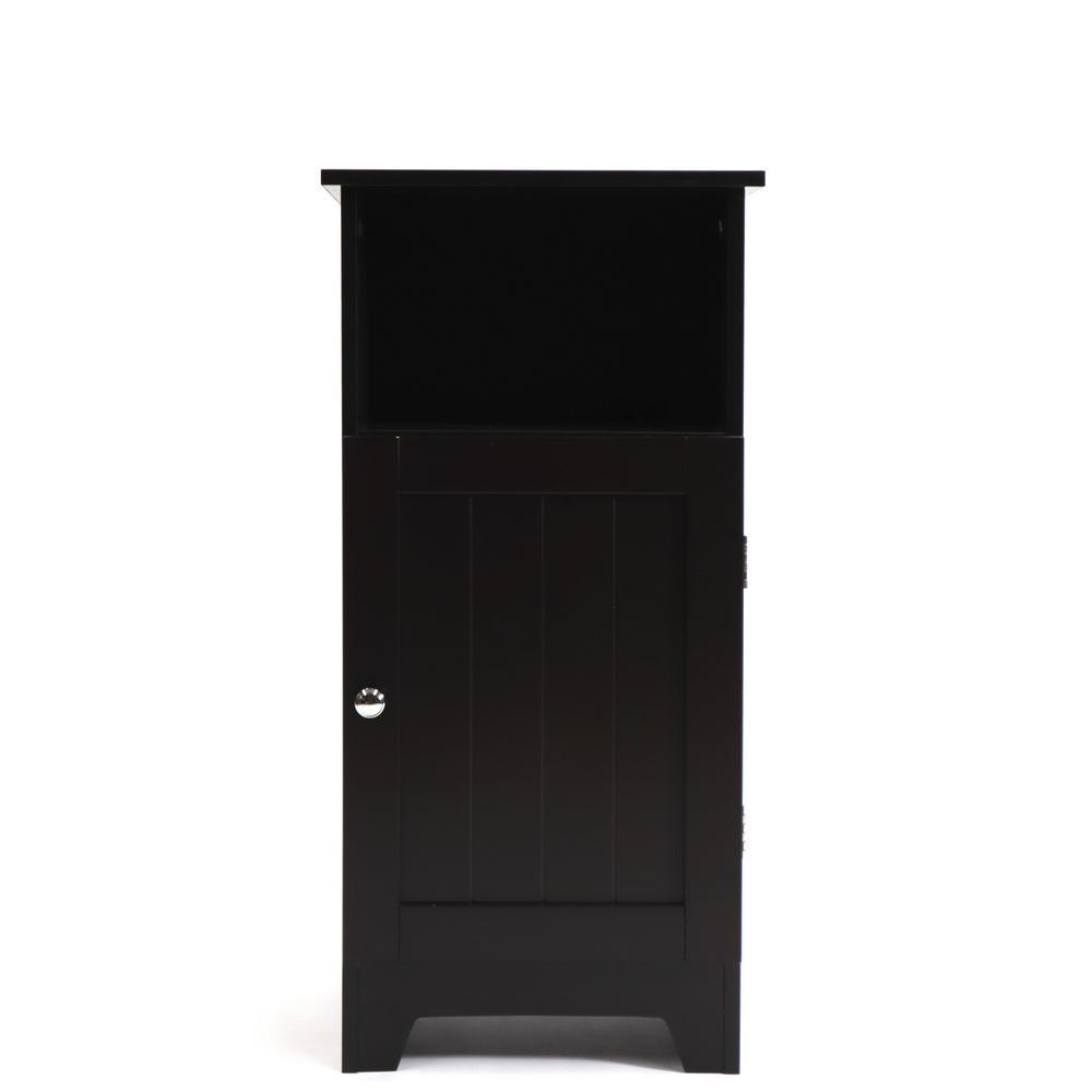 Contemporary Country 13.5 in.W x 11.75 in.D x 27.5 in.H Free Standing Single Door Cabinet With Wainscot Panels In White - Super Arbor