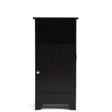 Contemporary Country 13.5 in.W x 11.75 in.D x 27.5 in.H Free Standing Single Door Cabinet With Wainscot Panels In White - Super Arbor