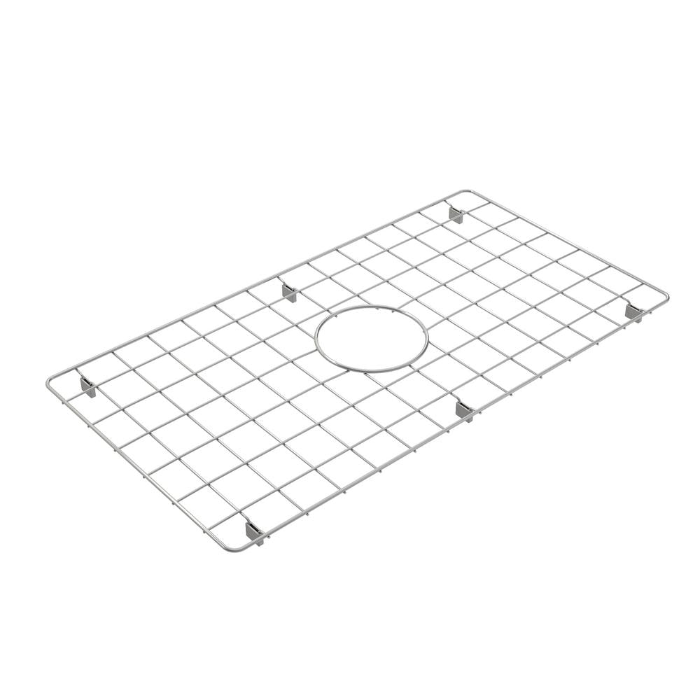 Farmhouse Apron-Front Fireclay 33 in. Single Bowl Kitchen Sink in White with Grid - Super Arbor