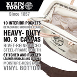 Deluxe Tool Bag, Canvas, 10 Pockets, 14-Inch - Super Arbor