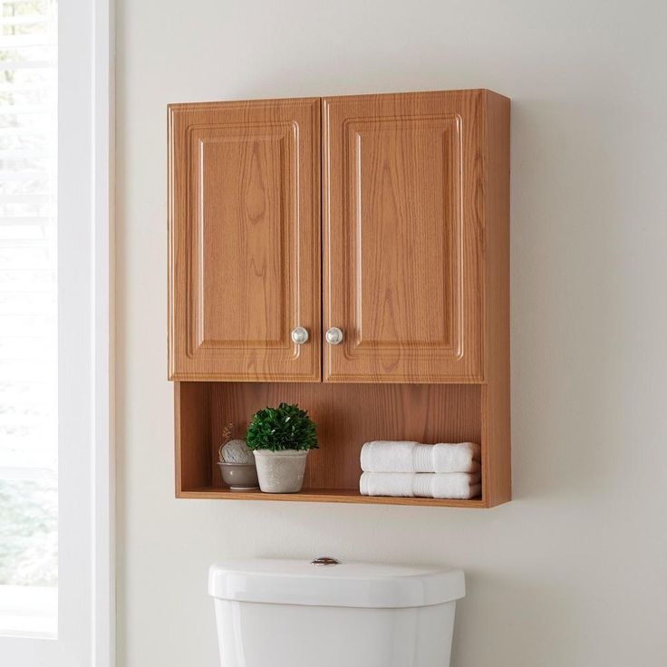 23-1/8 in. W x 27-7/8 in. H Framed Surface-Mount Bathroom Medicine Cabinet in Oak