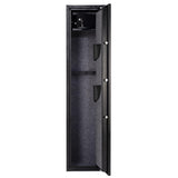 57 in. H Large Rifle Safe with Electronic and Key for Rifle Shotgun for Home, 5-Gun Cabinet with Handgun Lockbox, Black - Super Arbor
