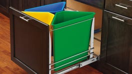Rev-A-Shelf 5BBSC-WMDM24-W Recycle Center Waste System with Soft-Close, 3-Container, Cabinet Pull-Out